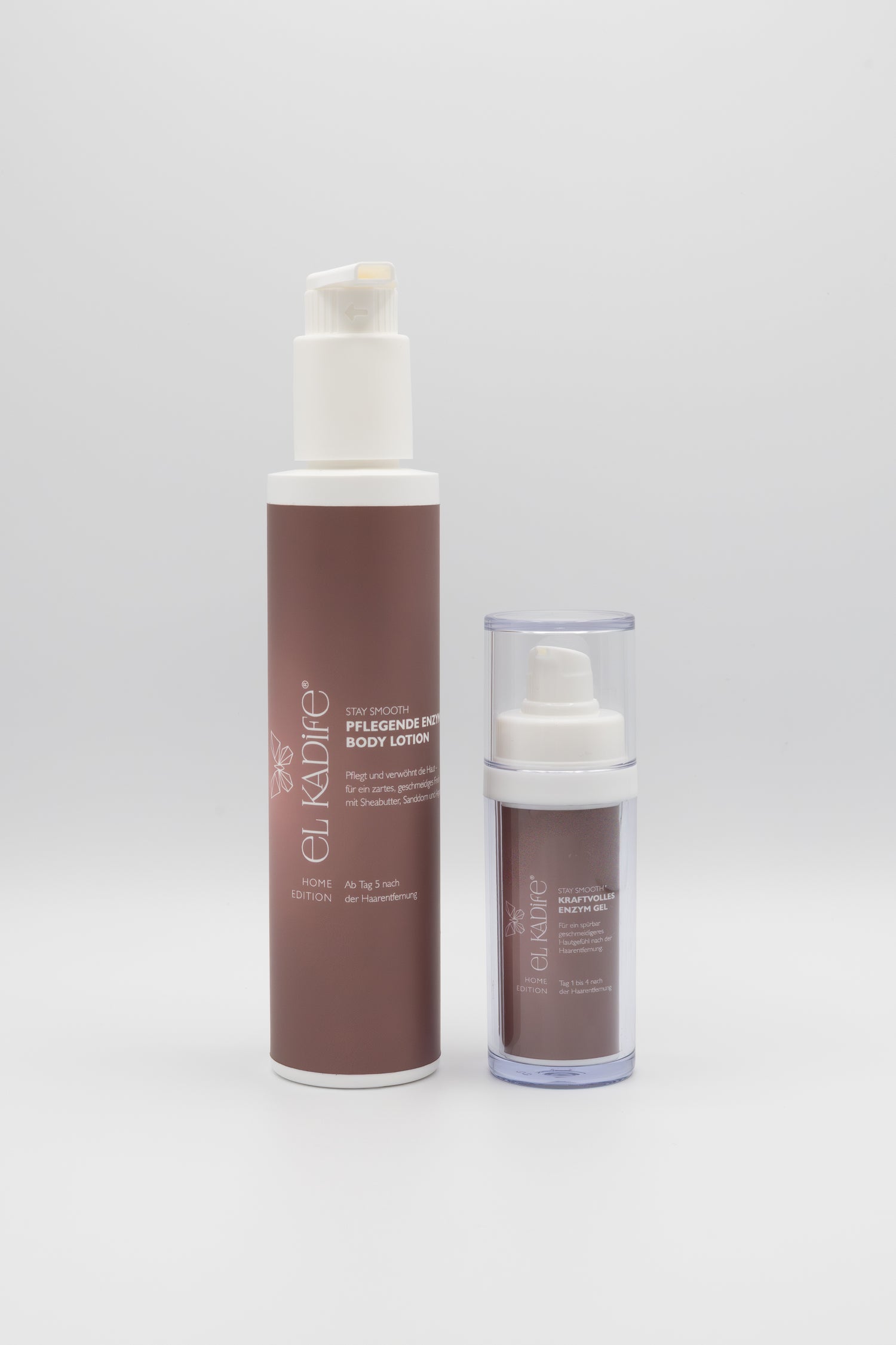 Enzym Body Lotion und kraftvolles Enzym Gel für dauerhafte Haarwuchsreduktion zu Hause.