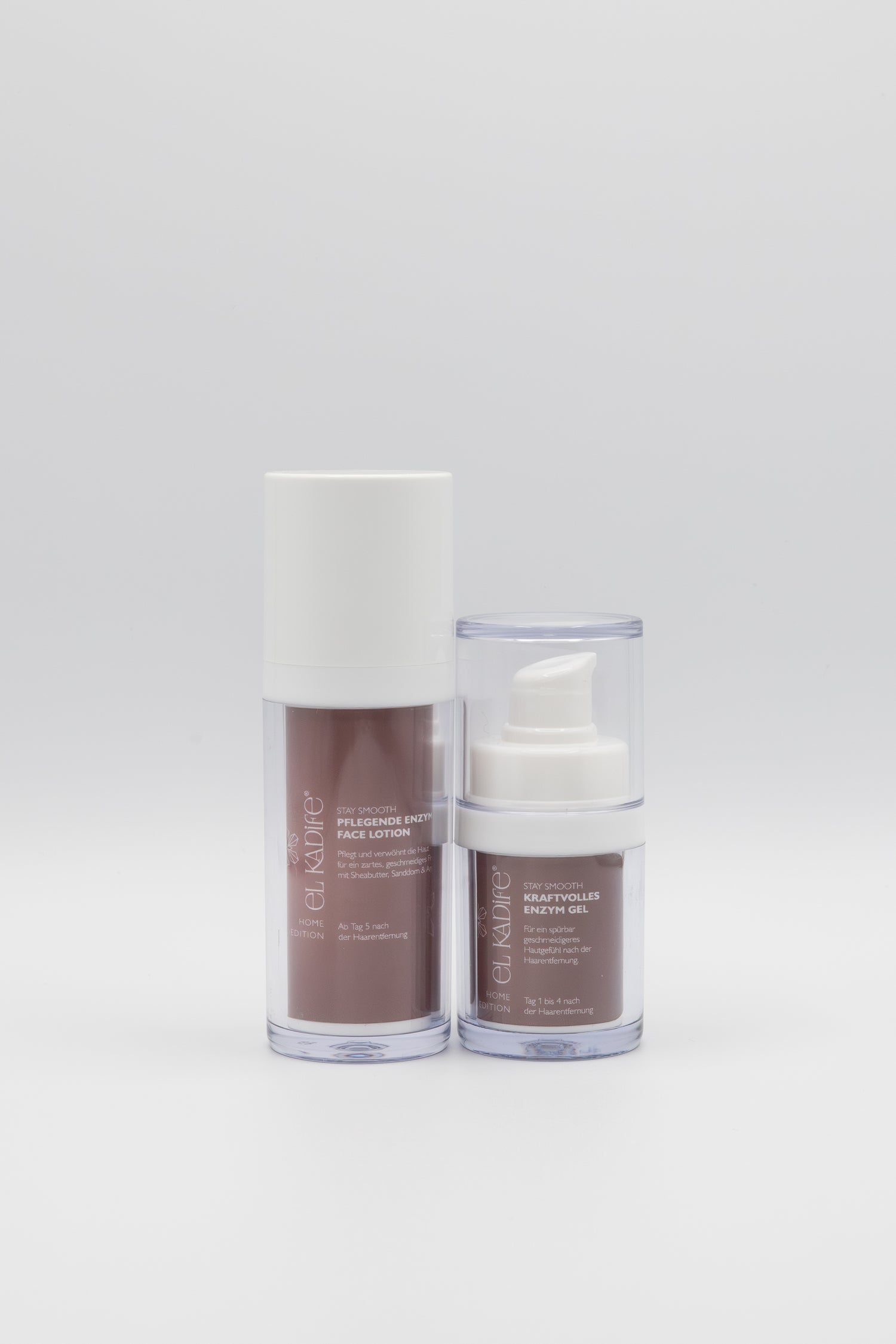 Face Set zur dauerhaften Haarwuchsreduktion für zu Hause. Kraftvolles Enzym Gel und pflegende Facelotion